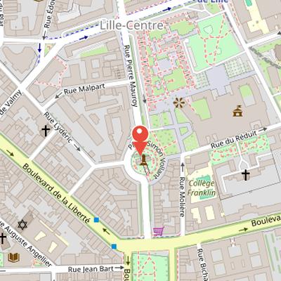 Map showing the location of Porte de Paris in Lille