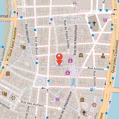 Map showing the location of Passage de l'Argue in Lyon