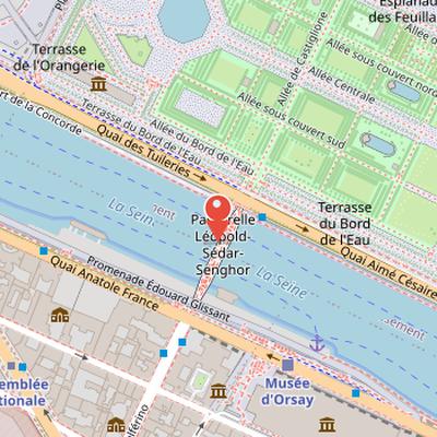 Map showing the location of Passerelle Léopold-Sédar-Senghor in Paris