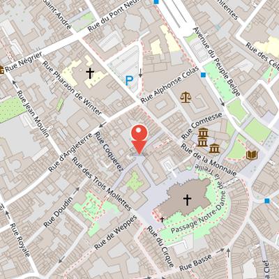 Map showing the location of Place aux Oignons in Lille