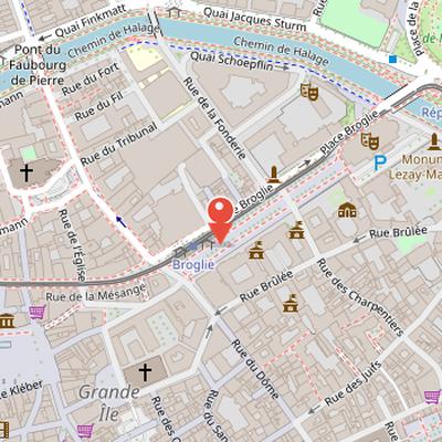 Map showing the location of Place Broglie in Strasbourg