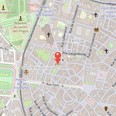 Map showing the location of Place de la Canourgue in Montpellier