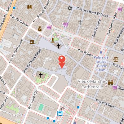 Map showing the location of Place de la Pucelle-d'Orléans in Rouen
