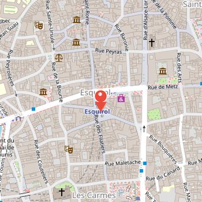 Map showing the location of Place de la Trinité in Toulouse