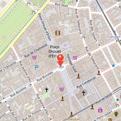 Map showing the location of Place Drouet-d’Erlon in Reims