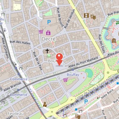 Map showing the location of Place du Bouffay in Nantes