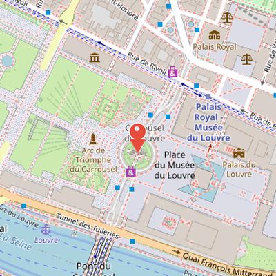 Map showing the location of Place du Carrousel in Paris