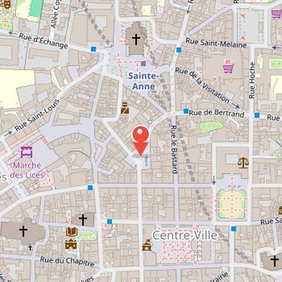 Map showing the location of Place du Champ-Jacquet in Rennes