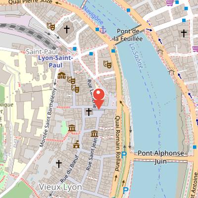 Map showing the location of Place du Change in Lyon