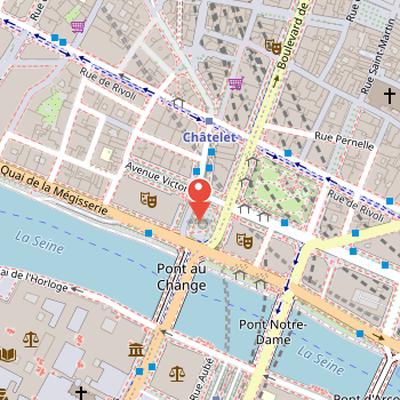 Map showing the location of Place du Châtelet in Paris