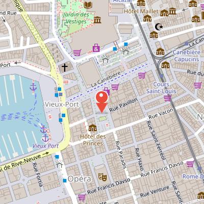 Map showing the location of Place du Général-de-Gaulle in Marseille