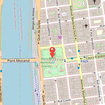 Map showing the location of Place du Maréchal-Lyautey in Lyon