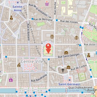 Map showing the location of Place du Parlement-de-Bretagne in Rennes