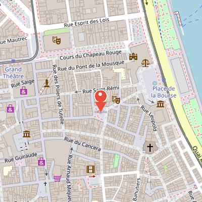 Map showing the location of Place du Parlement in Bordeaux