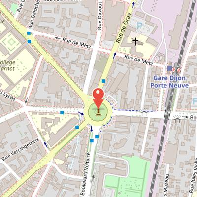 Map showing the location of Place du Trente-Octobre in Dijon