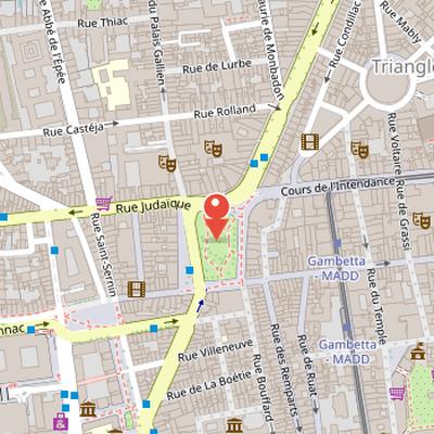 Map showing the location of Place Gambetta in Bordeaux