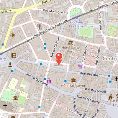 Map showing the location of Place Grangier in Dijon