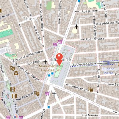 Map showing the location of Place Jean-Jaurès in Marseille