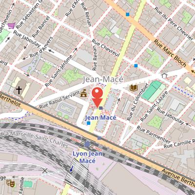 Map showing the location of Place Jean-Macé in Lyon
