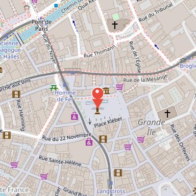 Map showing the location of Place Kléber in Strasbourg