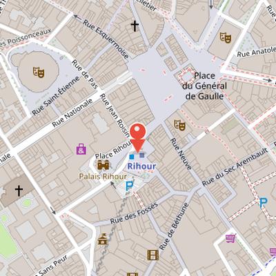 Map showing the location of Place Rihour in Lille