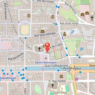 Map showing the location of Place Saint-Germain in Rennes