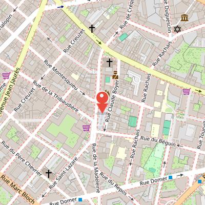 Map showing the location of Place Saint-Louis in Lyon