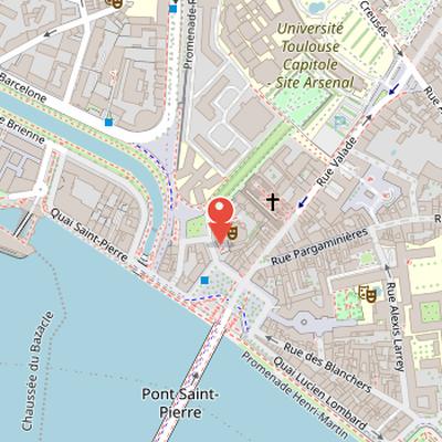 Map showing the location of Place Saint-Pierre in Toulouse