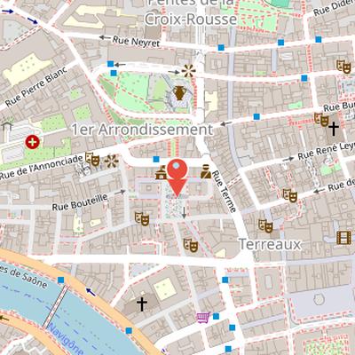 Map showing the location of Place Sathonay in Lyon