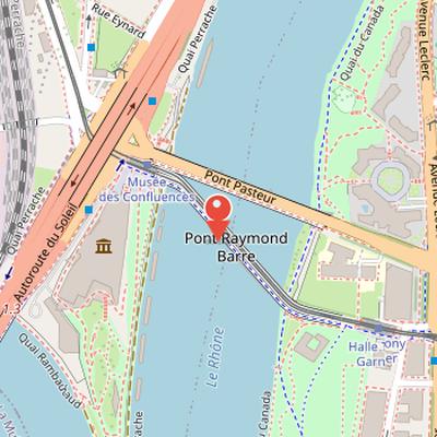 Map showing the location of Pont Raymond Barre in Lyon