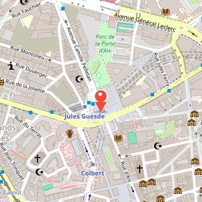 Map showing the location of Porte d'Aix in Marseille