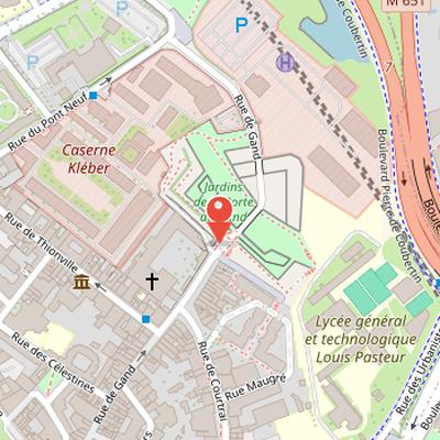 Map showing the location of Porte de Gand in Lille