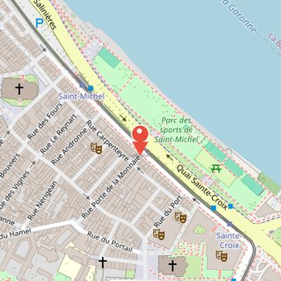 Map showing the location of Porte de la Monnaie in Bordeaux