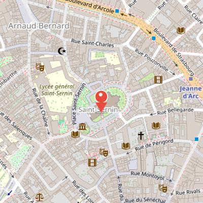 Map showing the location of Porte Miègeville in Toulouse