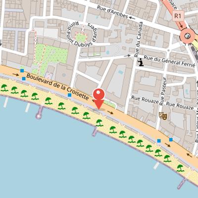 Map showing the location of Promenade de la Croisette in Cannes