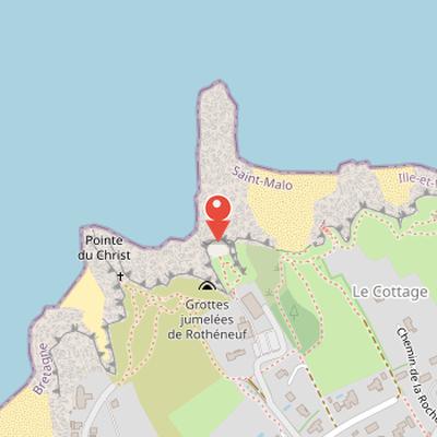 Map showing the location of Rochers sculptés de Rothéneuf in Saint-Malo