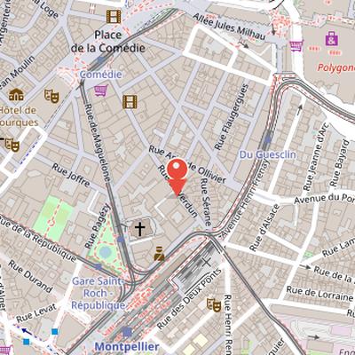 Map showing the location of Rockstore in Montpellier