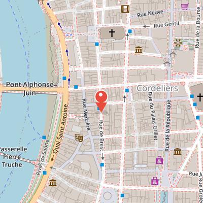 Map showing the location of Rue de Brest in Lyon
