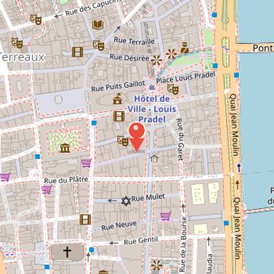 Map showing the location of Rue de l'Arbre-Sec in Lyon