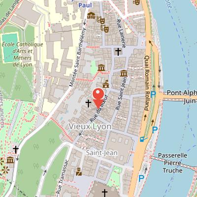 Map showing the location of Rue du Bœuf in Lyon