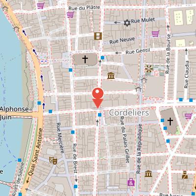 Map showing the location of rue Édouard-Herriot in Lyon