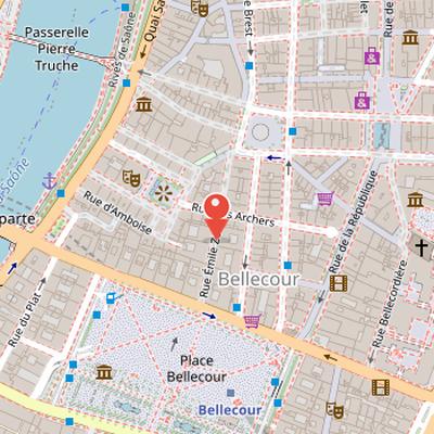 Map showing the location of Rue Émile-Zola in Lyon