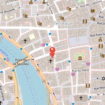 Map showing the location of Rue Lanterne in Lyon