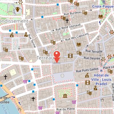 Map showing the location of Rue Sainte-Catherine in Lyon