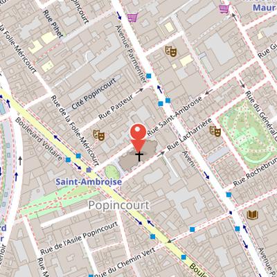 Map showing the location of Saint-Ambroise in Paris