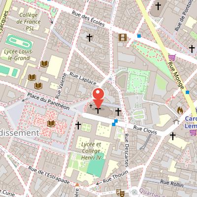 Map showing the location of Saint-Étienne-du-Mont in Paris