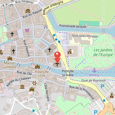 Map showing the location of Saint-François-de-Sales Church in Annecy