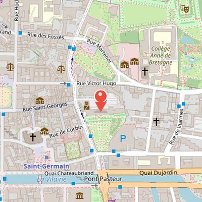 Map showing the location of Saint George Palace in Rennes