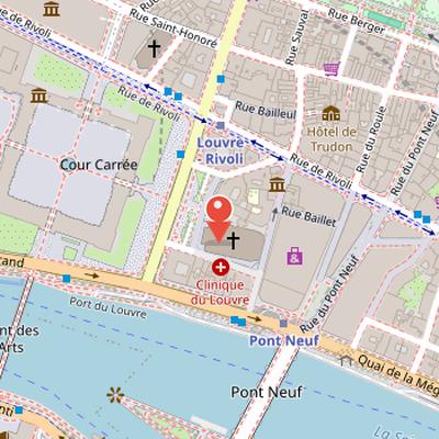 Map showing the location of Saint-Germain l'Auxerrois in Paris