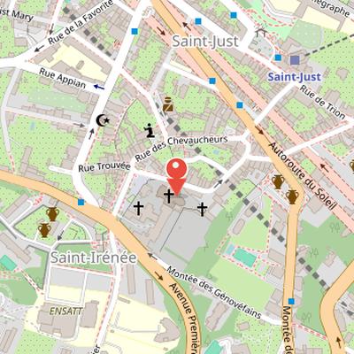 Map showing the location of Saint Irenaeus Church in Lyon